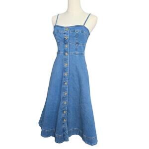 UNIVERSAL THREAD Jean 2-Pocket back Smocking Corset Dress